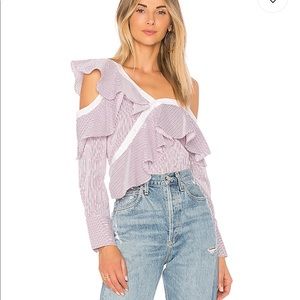 Endless Rose One Shoulder Striped Shirt XS
